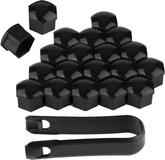 Set di coperture automatiche antifurto 20 pezzi 21 mm nero.