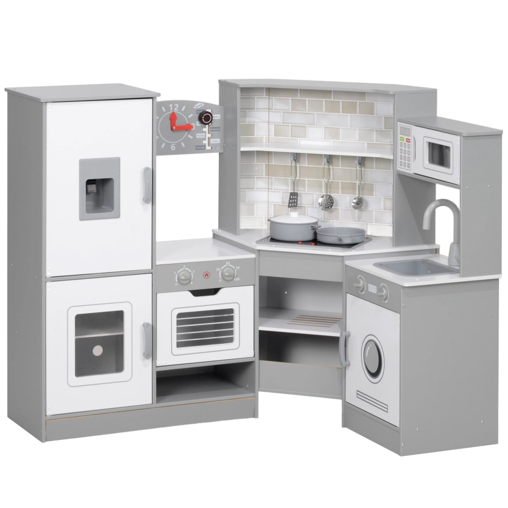 Casetta da Cucina Gioco Bambini con Accessori ¨C Zephmum ¨C Grigio