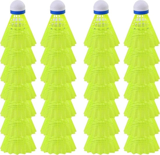 28 pezzi di palline da badminton in nylon giallo per allenamento e competizione - stabili e resistenti.