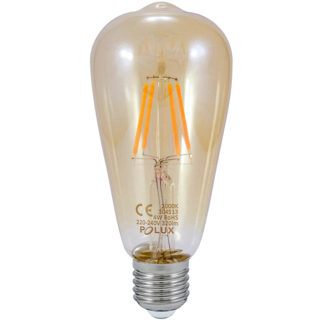 Lampadina LED Filamento ST64 E27 2000K 350lm Polux