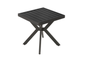 Tavolino da giardino quadrato con piano d'appoggio; facile da pulire; per patio e piscina; in alluminio; marrone scuro; 45×45×47 cm