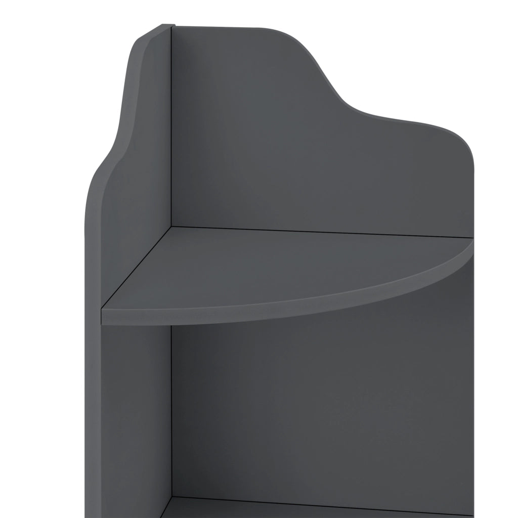 Scaffale Angolare Bjurholm a 4 Ripiani Aperti 90 x 28 x 28 cm - Grigio Scuro [en.casa]