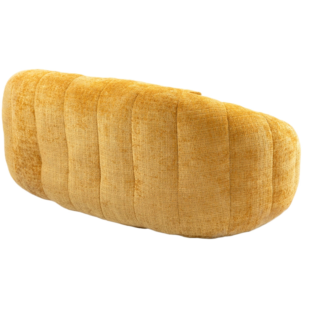 Sacco pouf divano a due posti in ciniglia gialla 150x95x63 cm; con schiuma memory