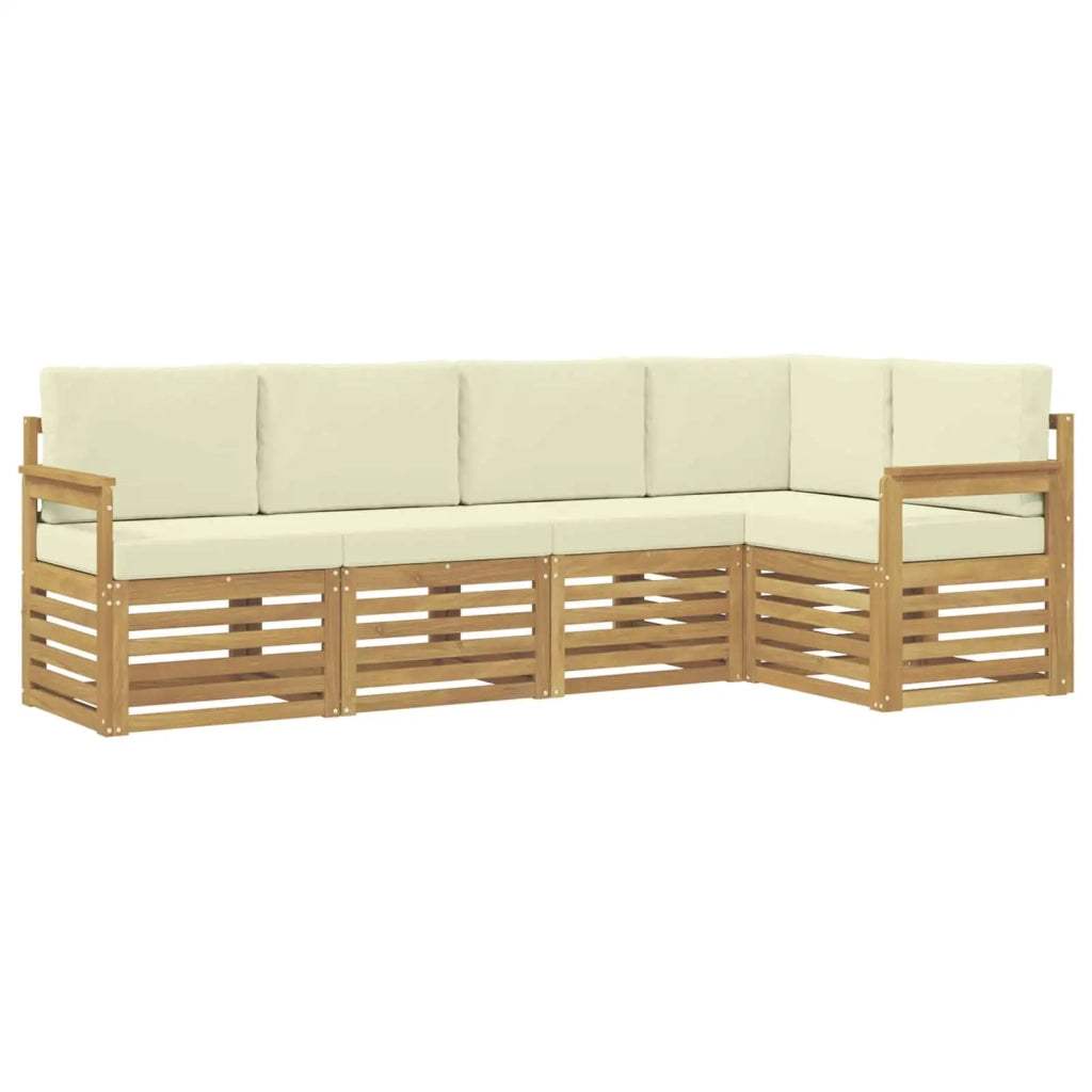 Set di divani da esterno 5 pcs Bianco e Crema 3391820