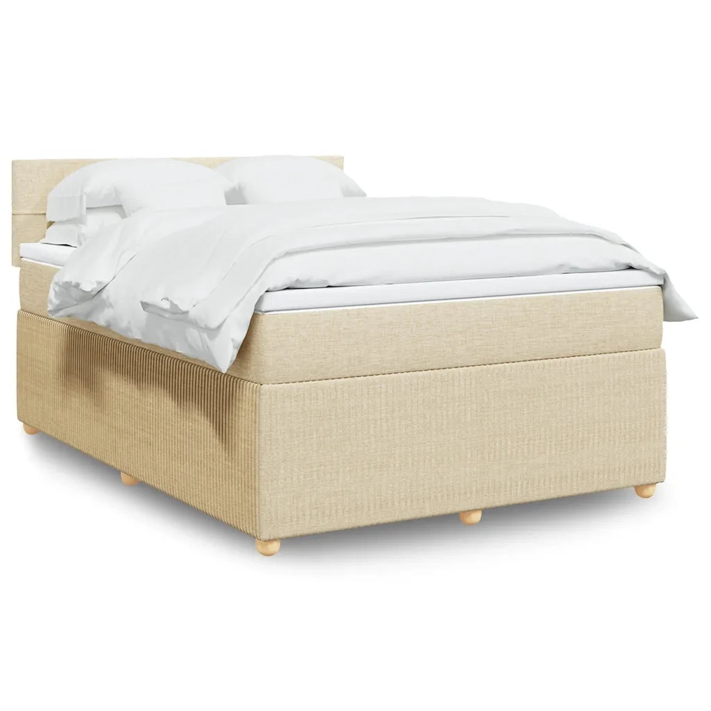 Giroletto a Molle con Materasso Crema 140x200 cm in Tessuto