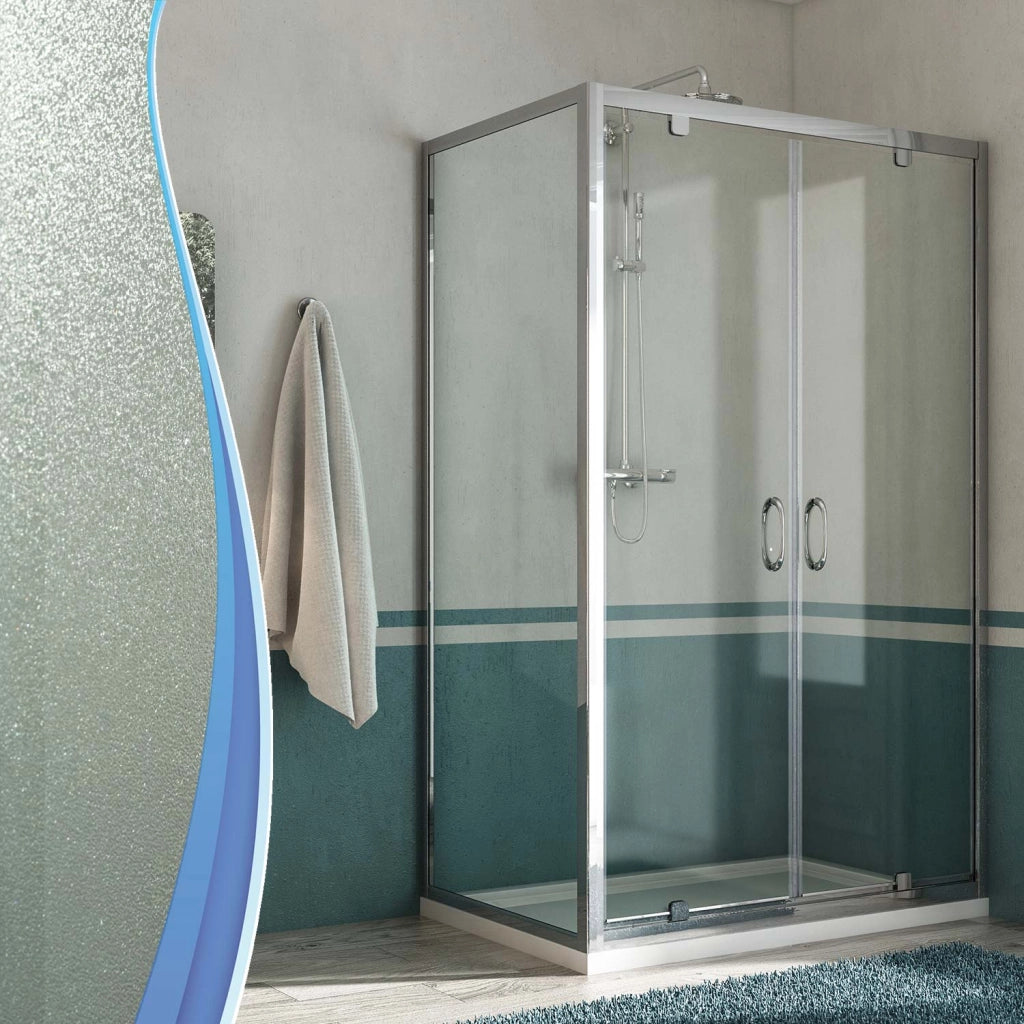 Box Doccia Angolare 70x120 cm 2 Ante Battenti in Cristallo Trasparente 6mm H185 Fosterberg Koge Duo