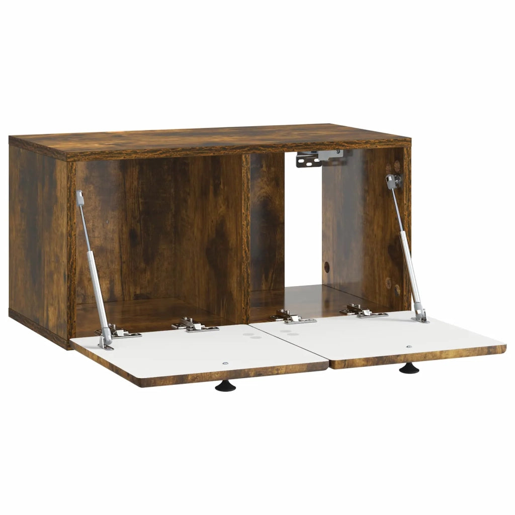 Mobile Porta TV da Muro-Credenza per TV sospesa 59,5 x 31 x 30 cm Rovere Fumo