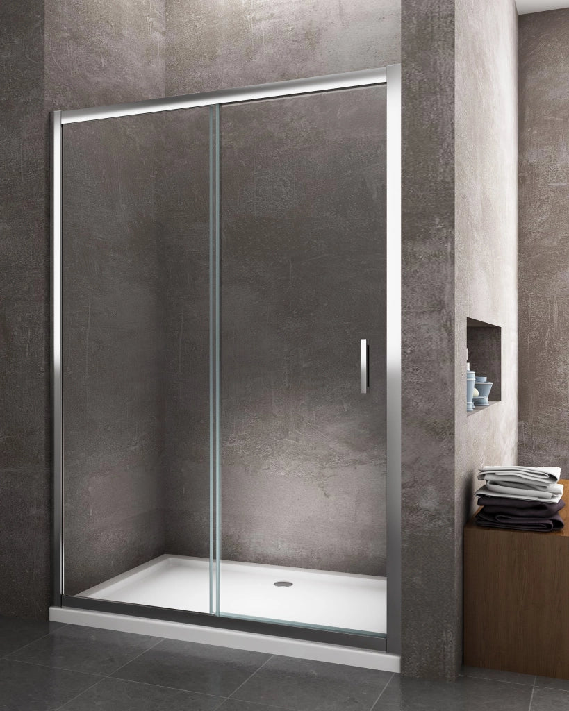 Porta doccia vetro 6 mm per installazione in nicchia Altezza 190 cm installazione reversibile cm 135-140
