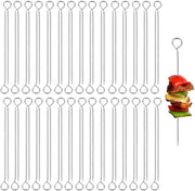 60 Pezzi di Aghi Roulanti - Punti Gemma 10 cm Lunghe Spiedini da Griglia - Spiedini in Acciaio Inox per Cocktail, Spiedini da Griglia, Spiedini per Carne e Frutta