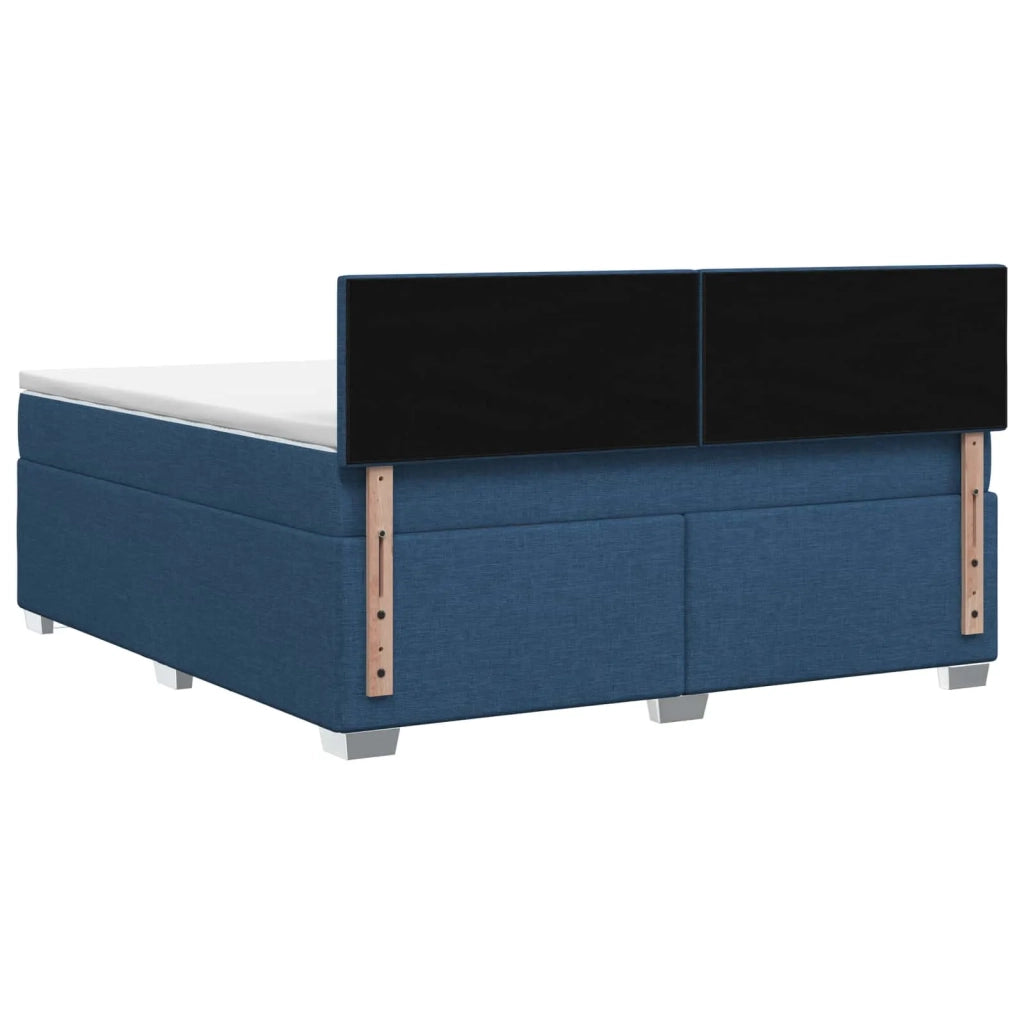Letto con Box Spring, Materasso e LED Blu 140 x 190 cm Tessuto 3451944