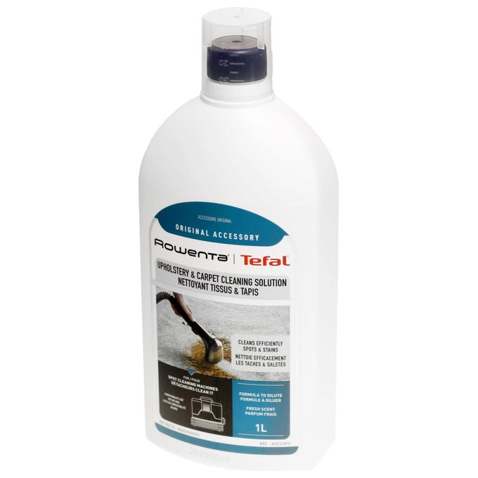 Rowenta soluzione detergente per tessuti e tappeti, 1 litro, formula concentrata da diluire, elimina macchie, profumo fresco, XD5310F0