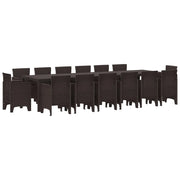 Set da Pranzo per Giardino 15 pcs Marrone Rattan Polt 3378637