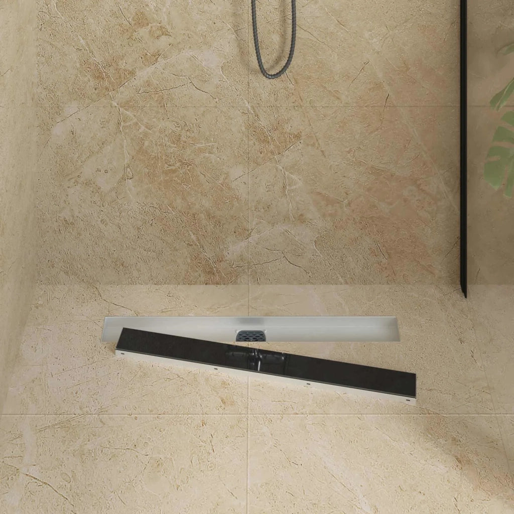 Scarico doccia con copertura in vetro e sifone a 360° 70 cm 42015975