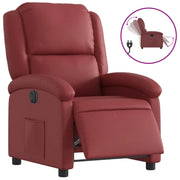 Poltrona | Sedia Relax Reclinabile Elettrica Rosso Vino in Similpelle