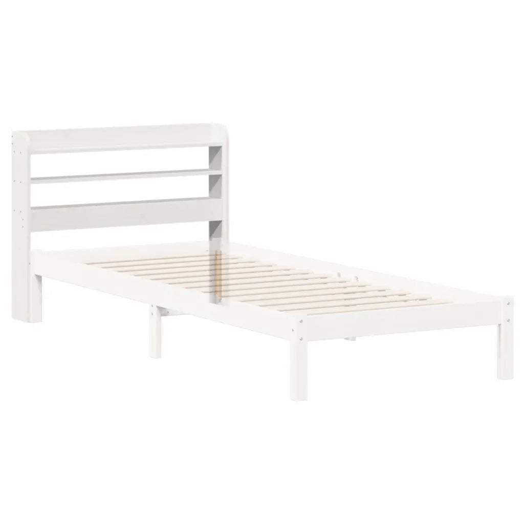 Testiera con Ripiani-Testata contenitore Bianca 75 cm in Legno Massello di Pino 969474