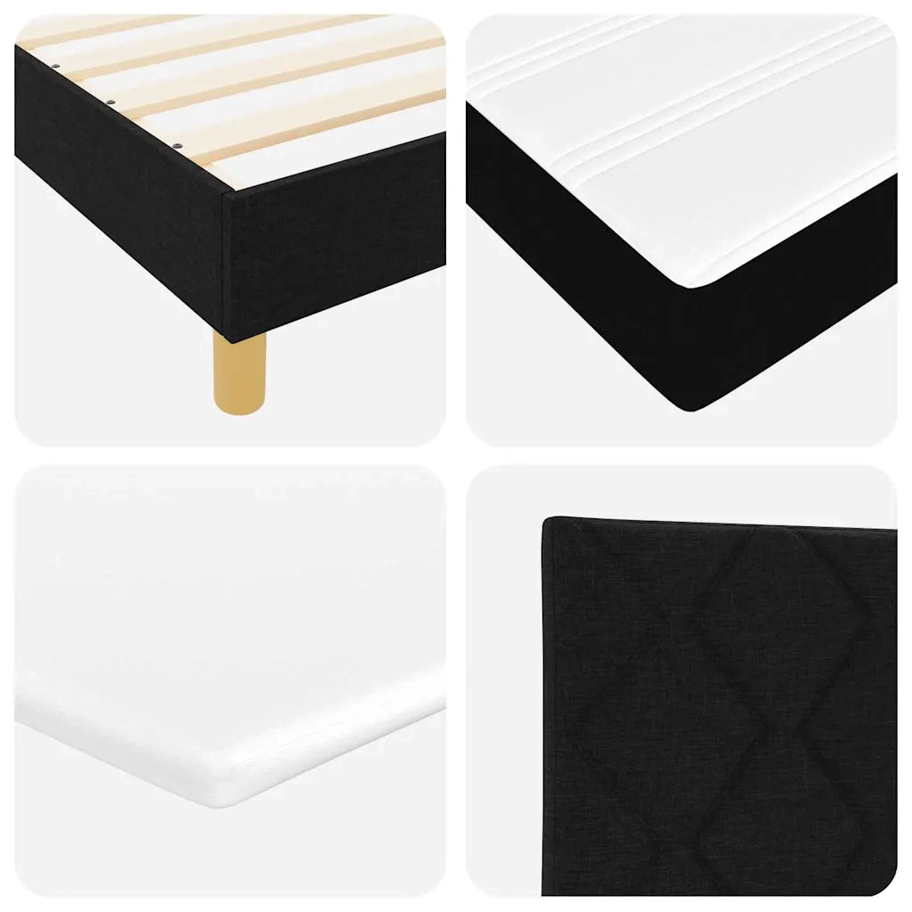 Letto a molle con materasso Nero 100 x 200 cm Tessuto 3340264