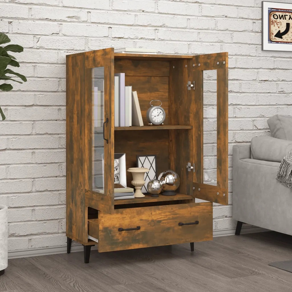 Credenza-Buffet-Armadio da cucina Rovere Fumo 70x31x115 cm in Legno Multistrato 831564