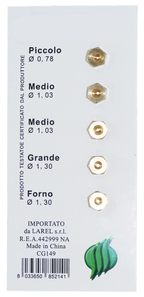 SET 5 UGELLI FORNELLO CUCINA A GAS GPL- AMAFLEX- 5,0 confezione