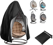 Sedia per Giardino - Impermeabile - Resistente al Vento e UV - Adatta per Sedia da Giardino - Chiusura con Cerniera Robusta - Per Utenti di Giardino - Nero - 190x115 cm - 1 Unita