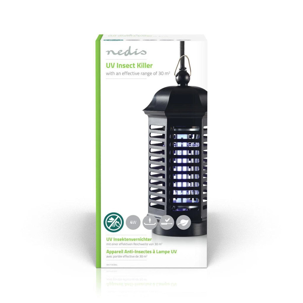 F4T5/BL Lampada anti insetti UV da 4 W Copertura 30 metri quadrati Nero Nedis
