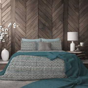 Rosotema, set Completo Letto Piazza e Mezza in Percalle, blu