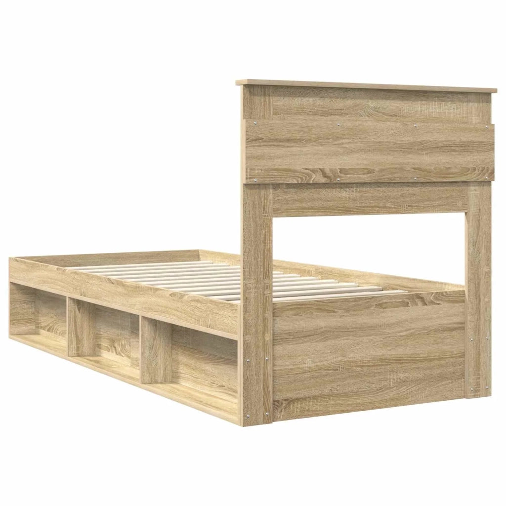 Struttura del letto-Giroletto Rovere Sonoma 75 x 190 cm Pino massello 519018