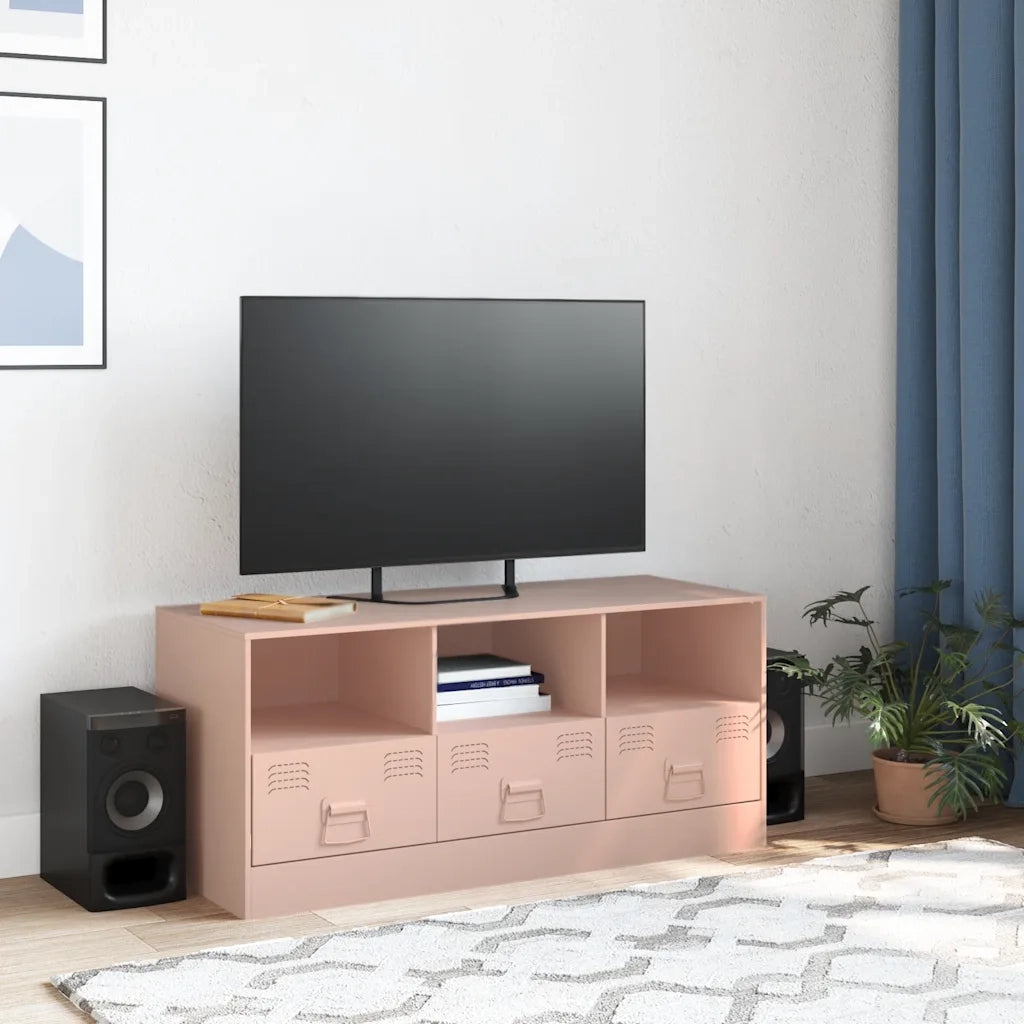 Mobile Porta TV-Mobile per TV-Credenza TV Rosa 99x39x44 cm in Acciaio 563957