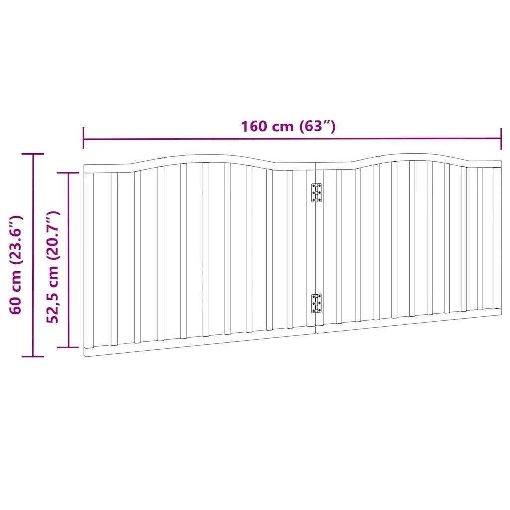 Cancelletto di sicurezza pieghevole per cani 2 pannelli 160 cm legno di pioppo marrone 02_0023040