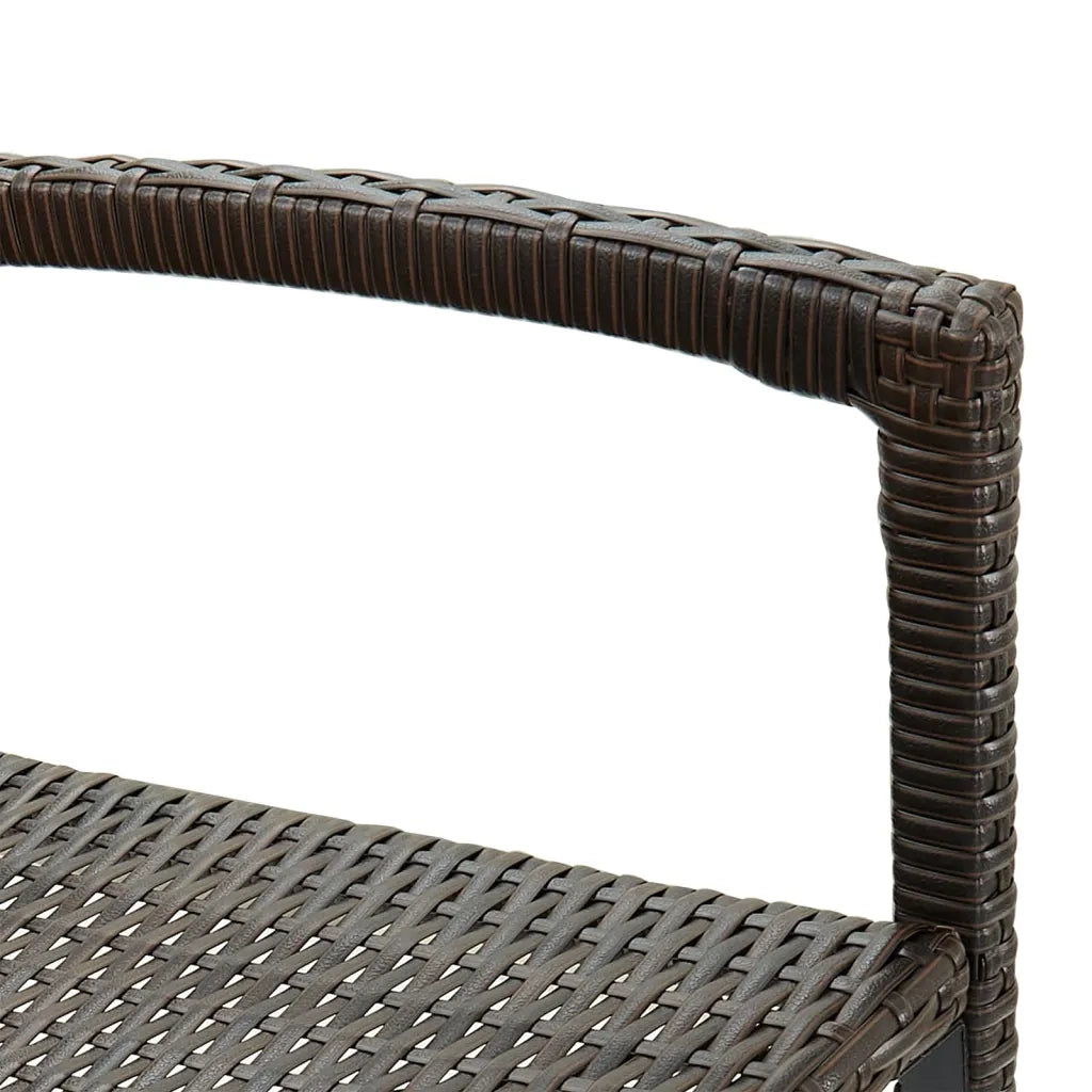 Sgabelli da Bar 2 pz in Polyrattan Marrone 362580