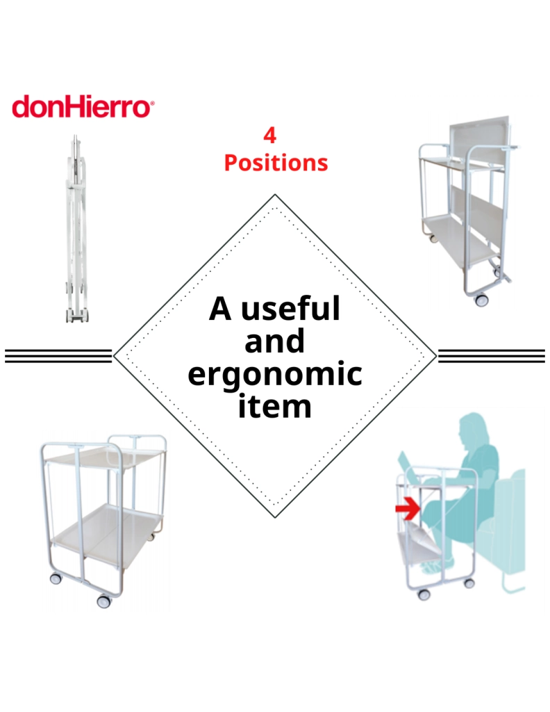 Carrello da cucina pieghevole cromato con ruote BAUHAUS 2 ripiani