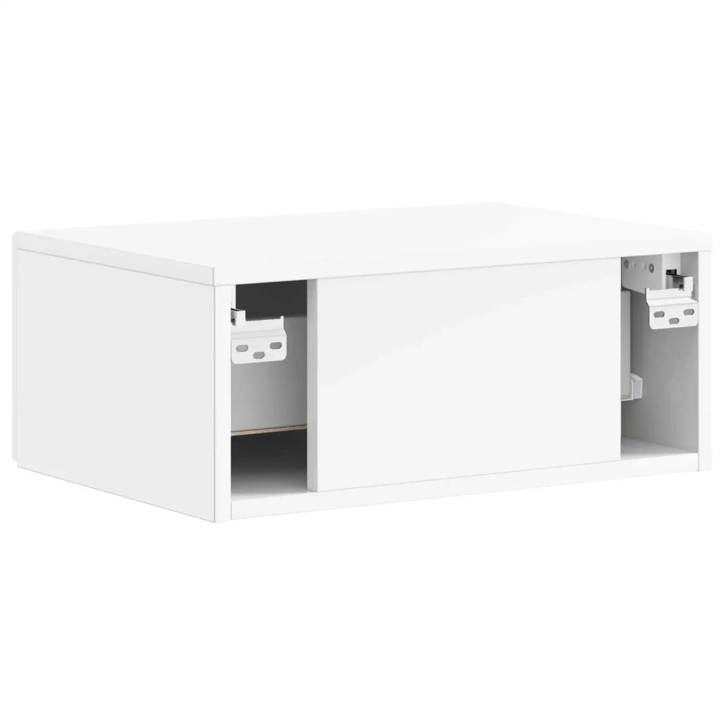 Mobiletto da notte a muro Bianco Lucido 49 x 34,5 x 20 cm 898623