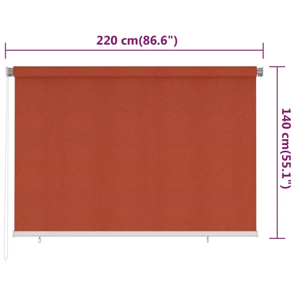 Tenda a rullo | Tenda avvolgibile per Esterni 220x140 cm Terracotta HDPE