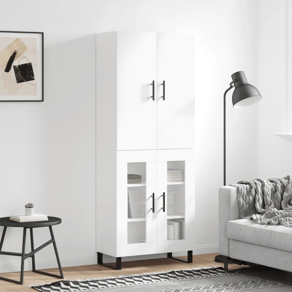 Credenza Bianca 69,5x34x180 cm in Legno Multistrato 3195755