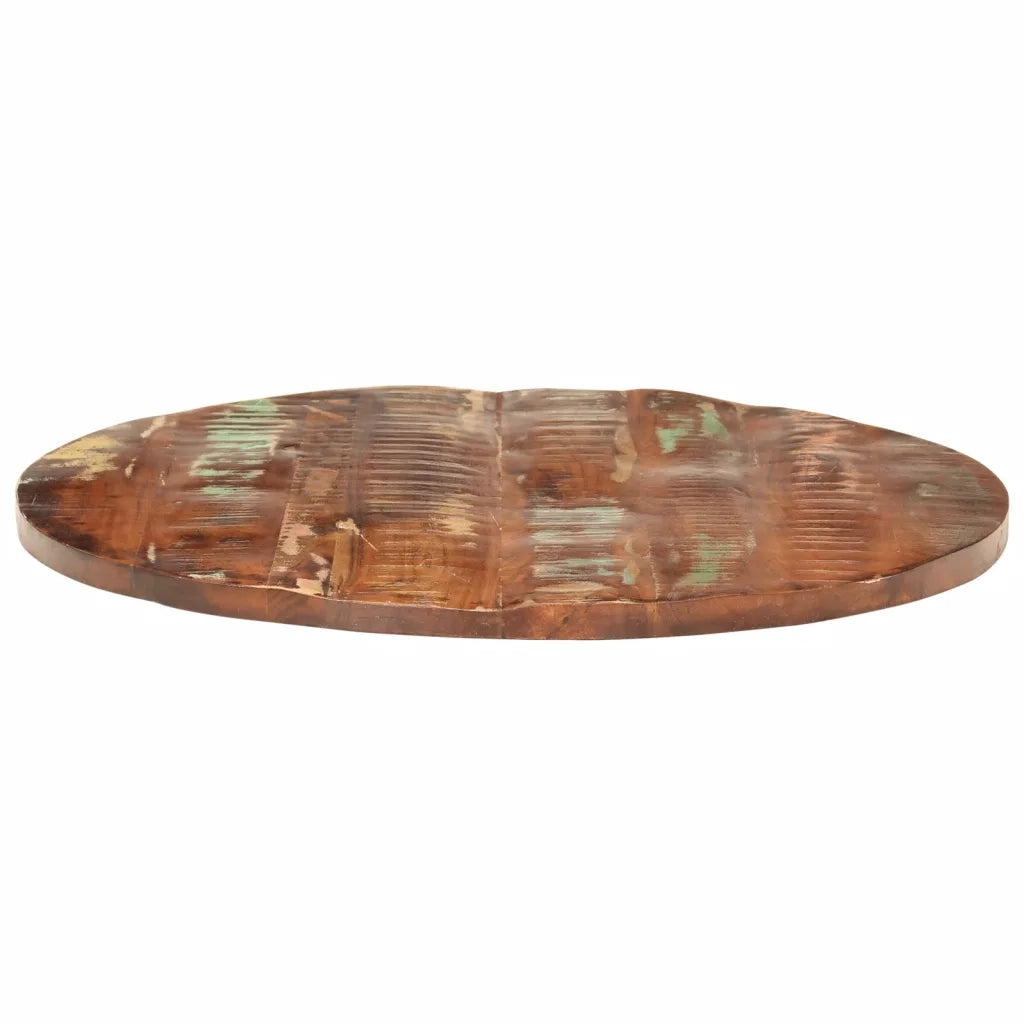 Piano per Tavolo Ø 80x2,5 cm Rotondo Legno Massello di Recupero 370030