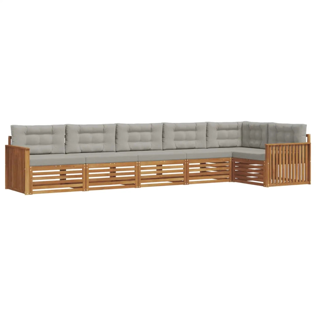 Set di divani da esterno 6 pcs Grigio Naturale e Chiaro 3373536
