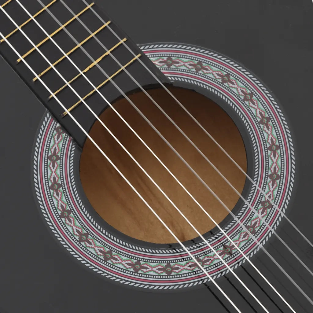 Chitarra Classica Cutaway Western con 6 Corde Nera 38" 70132