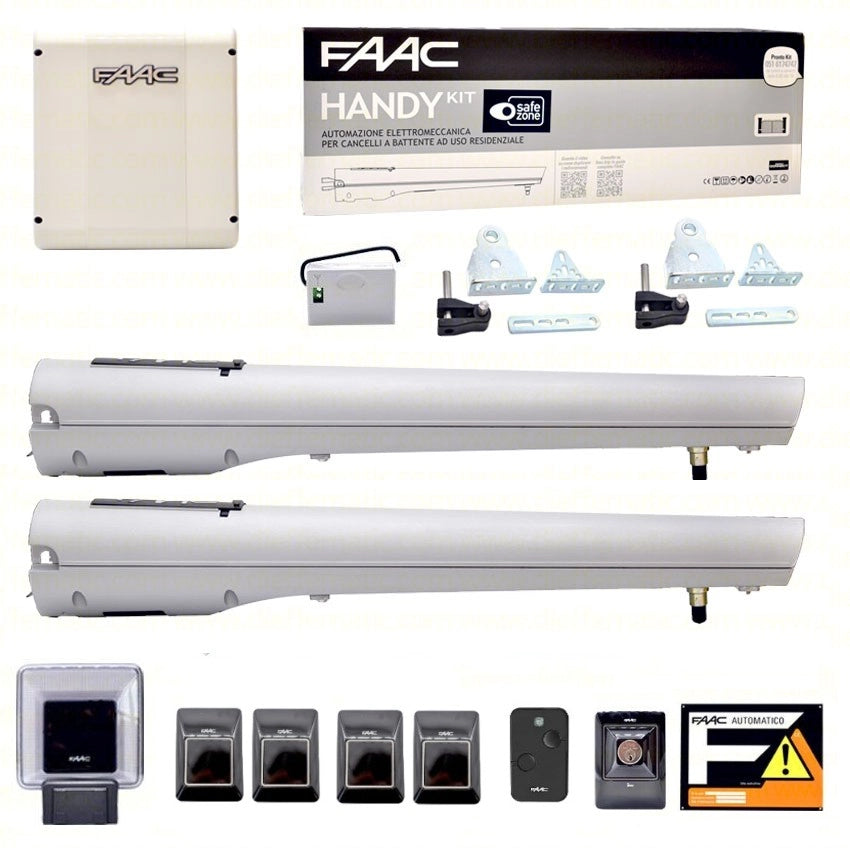 FAAC HANDY S418 KIT AUTOMAZIONE CANCELLO BATTENTE 24V + COPPIA FOTOCELLULE