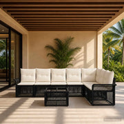 Set Divano da Giardino 8 pcs Nero polyrattan 3434842