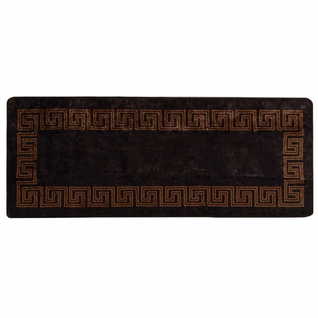 Runner Tappeto MARSA Nero 100 x 250 cm Poliestere e PVC 42023295