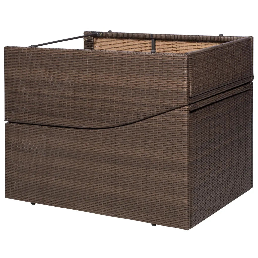 Sdraio da giardino | Lettino con Cuscino in Polyrattan Marrone