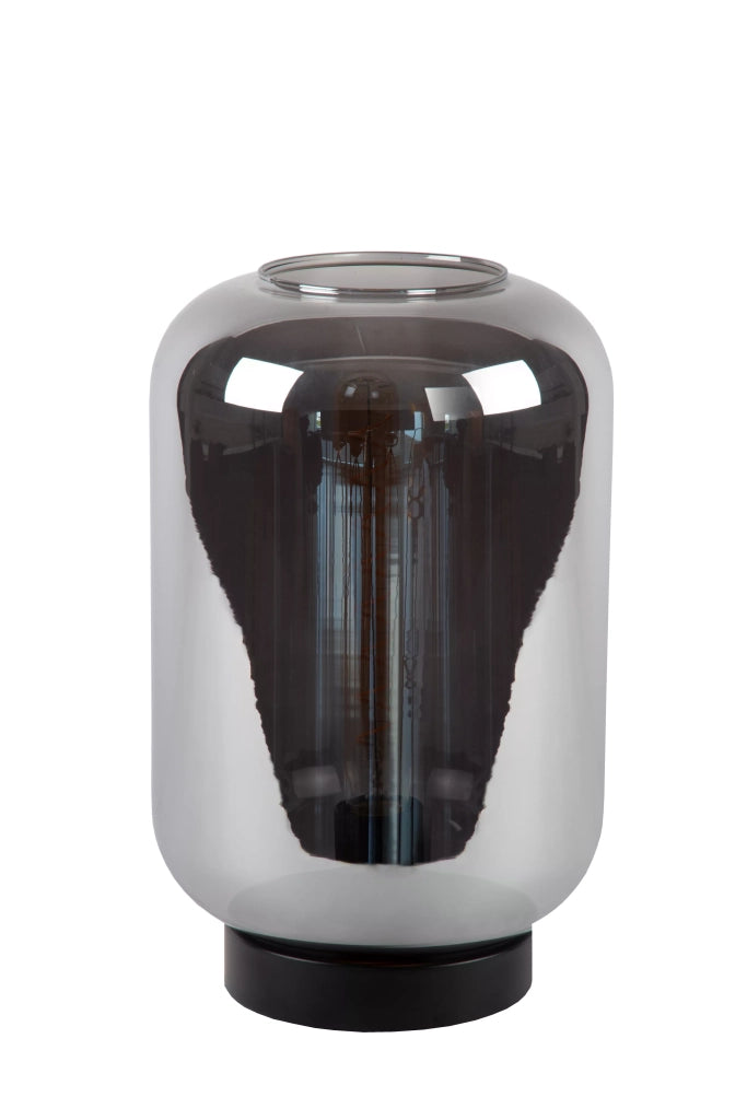 Lampada da tavolo Joanet Lucide vetro fumé nero E27