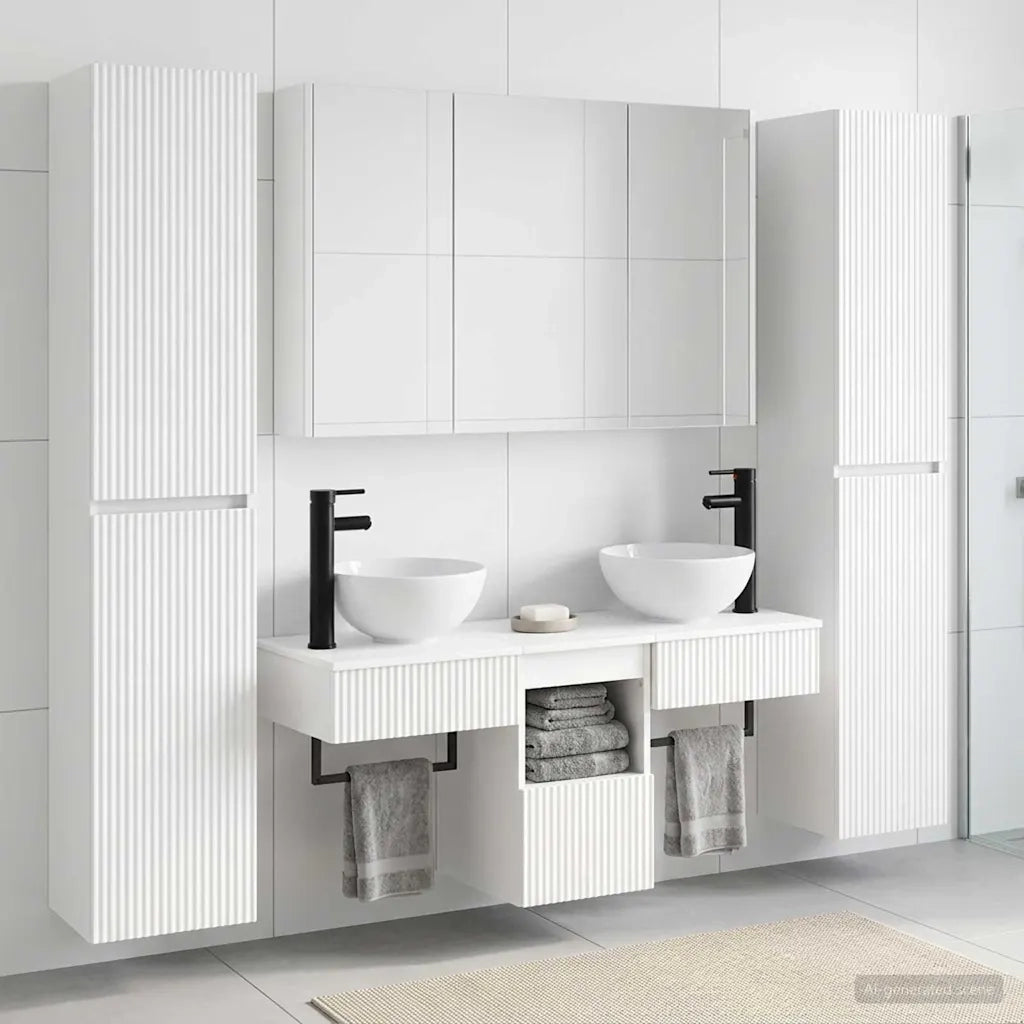 Set di mobili per il bagno 6 pcs Bianco 3407183