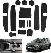 Accessori per Dacia Jogger Antislip 2022-2024 2025, Mattoncini Antislip in Gomma, Mattoncini per Console Centrale, Mattoncini per Panchina, Accessori per Dacia Jogger (Nero)