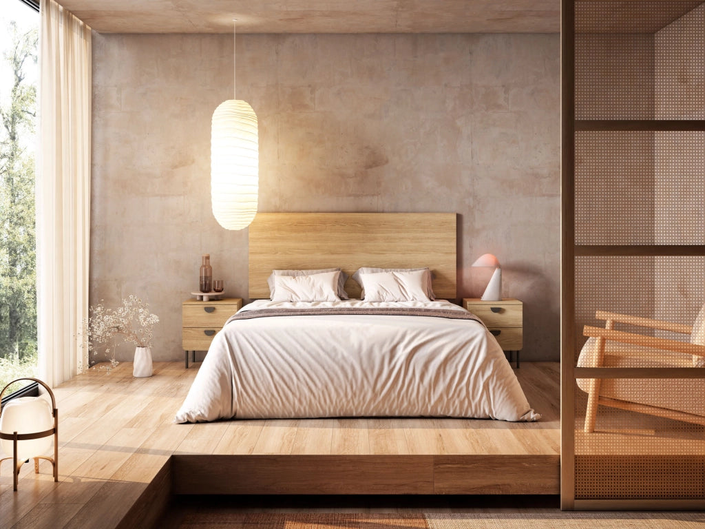 Comodino Herdasa 2 cassetti rovere dorato 55×40×34