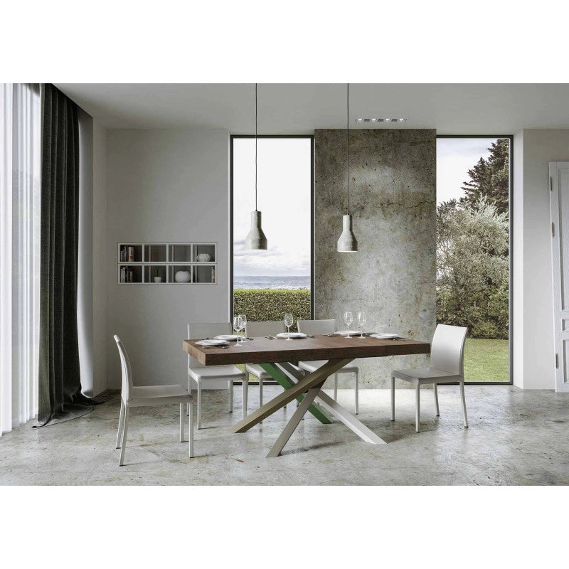Tavolo allungabile 200/304x90 cm Volantis telaio Multicolore 4/A - Noce