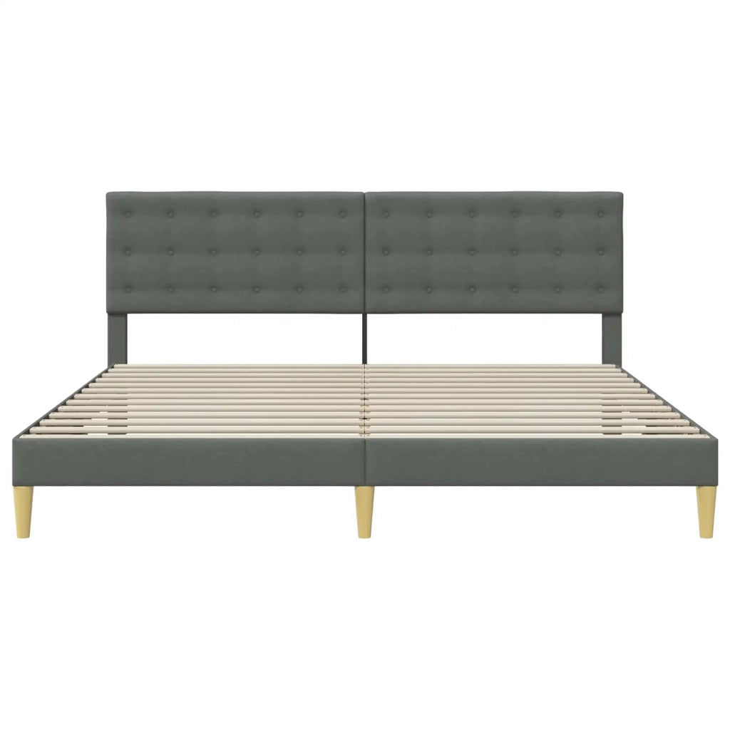 Struttura del letto-Giroletto Grigio Scuro 200 x 200 cm Tessuto 627233
