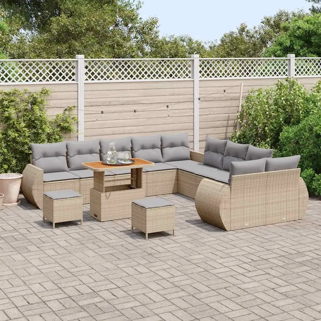 Set Divano da Giardino 13 pcs Beige polyrattan 3361937