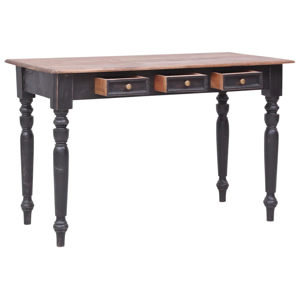 Scrivania con 3 Cassetti 117x57x75 cm Legno Massello di Mogano 283907
