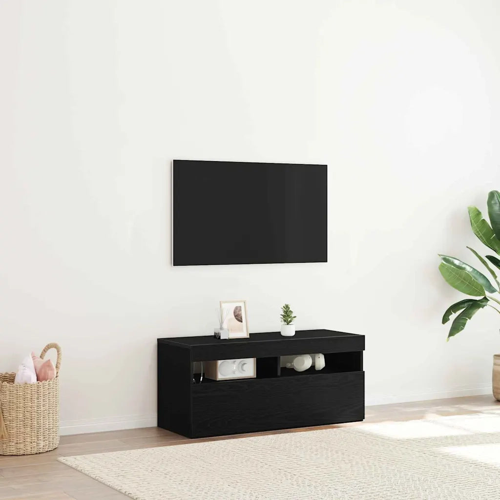 Mobile TV-Credenza per TV-Console TV Rovere Nero 90 x 35 x 40 cm Legno multistrato 876869