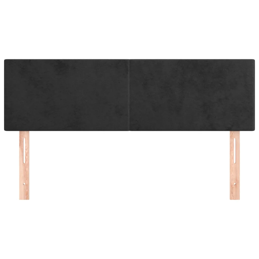 Testiera | Testata Nera 144x5x78/88 cm in Velluto